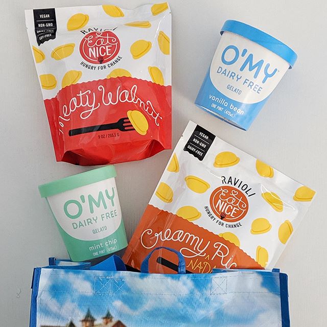 Calling all @Wegmans lovers we're giving away all the ingredients for a dairy-free, simple, week night meal with our friends @omydairyfree The winner will receive 2 bags of @eat_nice ravioli (Creamy Nada Ricotta and Meaty Walnut) and 2 pints of O'MY 